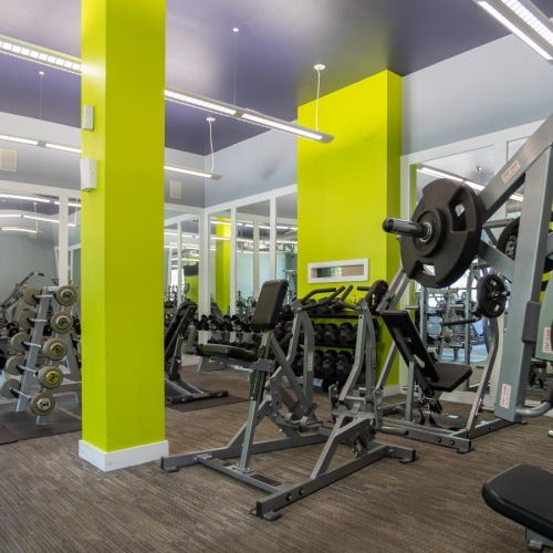 a gym with exercise equipment