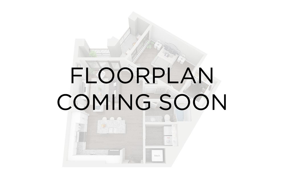 A13 - 1 bedroom floor plan layout with 1 bathroom and 1021 square feet